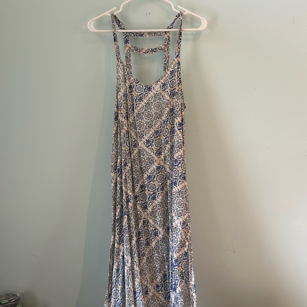 O'Neill Blue and Cream Maxi Dress